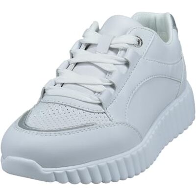 bugatti Baskets basses à lacets pour femme, White Silver 2013, 40 EU bugatti Baskets basses à lacets pour femme, White Silver 2013, 40 EU