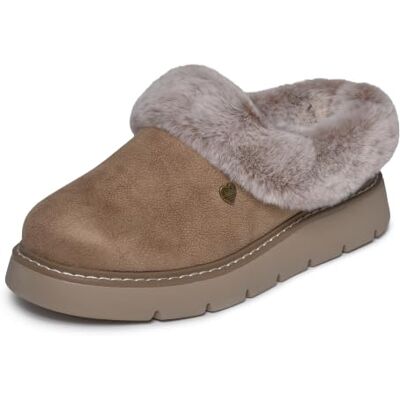 Skechers Keepsakes Lite Pantoufles confortables pour femme, Textile taupe, 36.5 EU Skechers Keepsakes Lite Pantoufles confortables pour femme, Textile taupe, 36.5 EU
