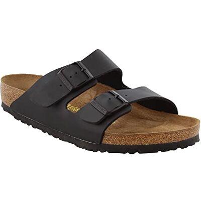 Birkenstock Arizona Greased Leather, Sandales à bout ouvert unisexe-adulte, Black 051791, 45 EU Birkenstock Arizona Greased Leather, Sandales à bout ouvert unisexe-adulte, Black 051791, 45 EU