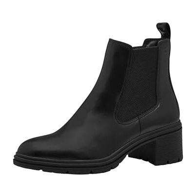 Tamaris Cuir Chelsea pour femme, Noir, 40 EU Tamaris Cuir Chelsea pour femme, Noir, 40 EU