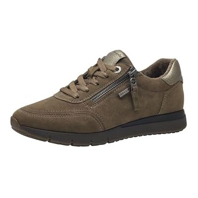 Tamaris Baskets plates confortables pour femme avec lacets et fermeture éclair, marron clair, 37 EU Tamaris Baskets plates confortables pour femme avec lacets et fermeture éclair, marron clair, 37 EU