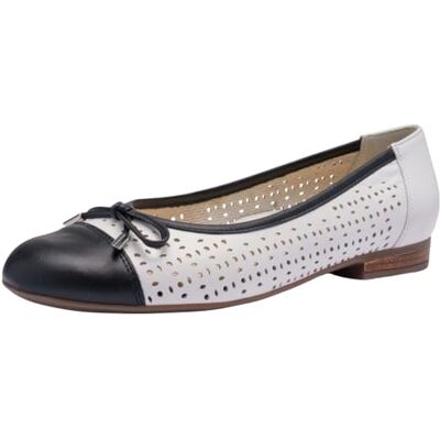 ARA Femme Sardinia Ballerines, Noir/Blanc, 39 EU ARA Femme Sardinia Ballerines, Noir/Blanc, 39 EU