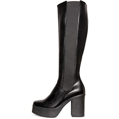 LAMODA Yes Boss Bottes hautes pour femme, PU Noir, 37 EU LAMODA Yes Boss Bottes hautes pour femme, PU Noir, 37 EU