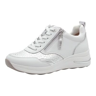 Tamaris Comfort Baskets plates pour femme avec lacets et fermeture éclair, blanc, nappa, 37 EU, Blanc nappa, 37 EU Tamaris Comfort Baskets plates pour femme avec lacets et fermeture éclair, blanc, nappa, 37 EU, Blanc nappa, 37 EU