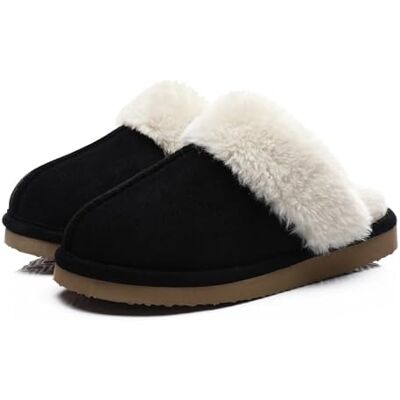 DKJAHSEK Comwarm Pantoufles d'hiver duveteuses pour femme Mules chaudes pour l'intérieur et la chambre à coucher Pour l'intérieur et l'extérieur (noir, 40-41) DKJAHSEK Comwarm Pantoufles d'hiver duveteuses pour femme Mules chaudes pour l'intérieur et la chambre à coucher Pour l'intérieur et l'extérieur (noir, 40-41)