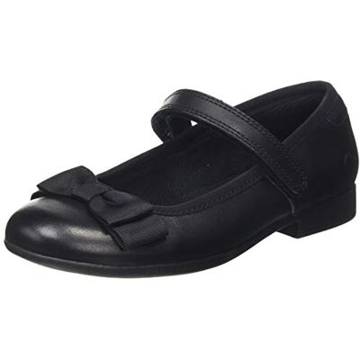 Clarks Scala Tap K Ballerines plates pour femme, Cuir noir noir cuir noir, 46 EU Clarks Scala Tap K Ballerines plates pour femme, Cuir noir noir cuir noir, 46 EU