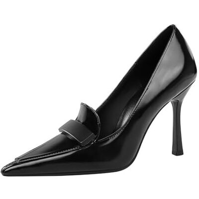 YGJKLIS Escarpins à talons hauts pour femme 9,5 cm Couleur unie Bout fermé, Noir , 38 EU YGJKLIS Escarpins à talons hauts pour femme 9,5 cm Couleur unie Bout fermé, Noir , 38 EU
