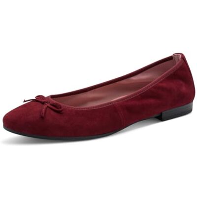 Tamaris Ballerine plate pour femme, rouge (Merlot Suede), 38 Tamaris Ballerine plate pour femme, rouge (Merlot Suede), 38