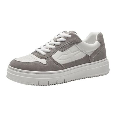 Tamaris Chaussures à lacets pour femme, White Grey, 39 EU Tamaris Chaussures à lacets pour femme, White Grey, 39 EU