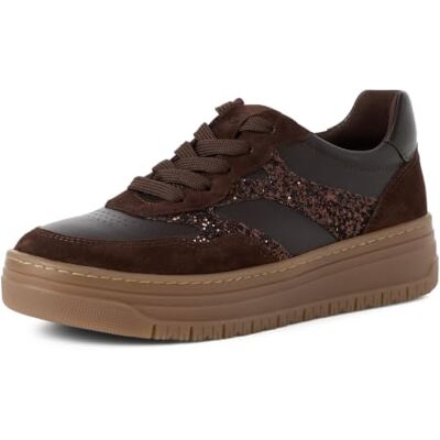 Tamaris Baskets basses plates pour femme, marron (Mocca Comb), 39 Tamaris Baskets basses plates pour femme, marron (Mocca Comb), 39