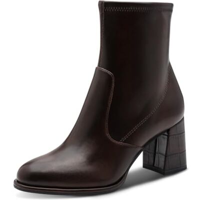 Tamaris Bottines à talon bloc pour femme Marron (MAHOGANY COMB), 40 Tamaris Bottines à talon bloc pour femme Marron (MAHOGANY COMB), 40