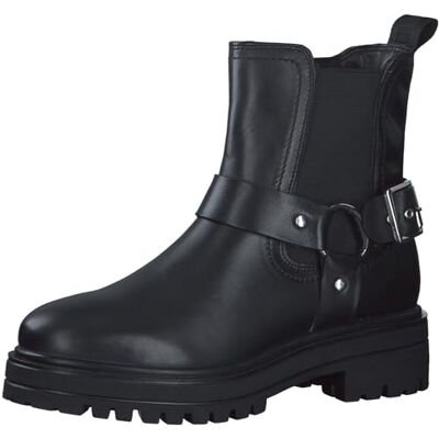 s.Oliver Damen Chelsea Boots aus Leder mit Schnalle, Schwarz (Black), 36 EU s.Oliver Damen Chelsea Boots aus Leder mit Schnalle, Schwarz (Black), 36 EU
