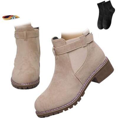 POIOZXD Bottines rétro à boucle plate pour femme Automne et hiver En daim Talon bas Bout pointu Bottes courtes décontractées et confortables Chaussures de marche de bureau, rose, 35.5 EU large POIOZXD Bottines rétro à boucle plate pour femme Automne et hiver En daim Talon bas Bout pointu Bottes courtes décontractées et confortables Chaussures de marche de bureau, rose, 35.5 EU large