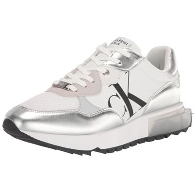 Calvin Baskets Magalee pour femme, Blanc argenté 040, 38 EU Calvin Baskets Magalee pour femme, Blanc argenté 040, 38 EU