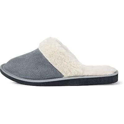 CLUB4BRANDS Pantoufles relaxantes et confortables pour femme en velours doux et chaud doublé de laine – Chaussures d'intérieur avec design dos nu pour un accès facile à enfiler et à enlever, gris, 39 CLUB4BRANDS Pantoufles relaxantes et confortables pour femme en velours doux et chaud doublé de laine – Chaussures d'intérieur avec design dos nu pour un accès facile à enfiler et à enlever, gris, 39