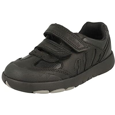 Clarks Rex Stride K Childrens Black Leather, 10.5 Clarks Rex Stride K Childrens Black Leather, 10.5
