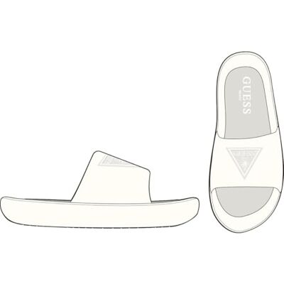 GUESS Slippers Rubber Slippers, Lait, 39/40 EU GUESS Slippers Rubber Slippers, Lait, 39/40 EU