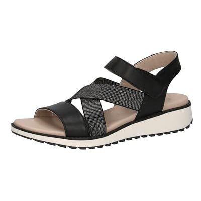 CAPRICE Damen Pantolette mit Keilabsatz aus Leder, Schwarz (BLACK NAPPA), 40 CAPRICE Damen Pantolette mit Keilabsatz aus Leder, Schwarz (BLACK NAPPA), 40