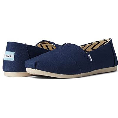 TOMS Alpargata Wide Pantoufles plates pour femme, Toile en coton recyclé bleu marine, 40 EU large TOMS Alpargata Wide Pantoufles plates pour femme, Toile en coton recyclé bleu marine, 40 EU large