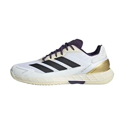adidas Homme Defiant Speed 2 Tennis Shoes, ftwr white/core black/aurora plum, 44 EU adidas Homme Defiant Speed 2 Tennis Shoes, ftwr white/core black/aurora plum, 44 EU