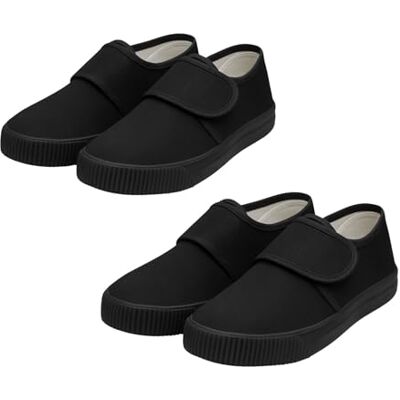 Hamishkane ® Plimsolls Lot de 2 escarpins en toile pour enfants actifs, chaussures d'école unies pour salle de classe, aire de jeux et sports d'intérieur en polyéthylène doux unisexe pour garçons et Hamishkane ® Plimsolls Lot de 2 escarpins en toile pour enfants actifs, chaussures d'école unies pour salle de classe, aire de jeux et sports d'intérieur en polyéthylène doux unisexe pour garçons et