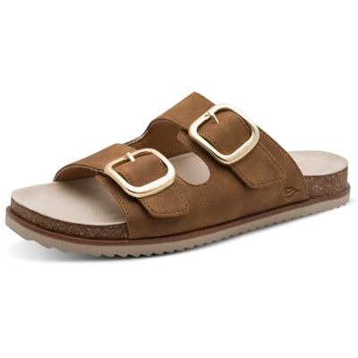 Jana Mule Plateforme plate MultiAdj + végétalien pour femme, cognac, 37 EU Jana Mule Plateforme plate MultiAdj + végétalien pour femme, cognac, 37 EU