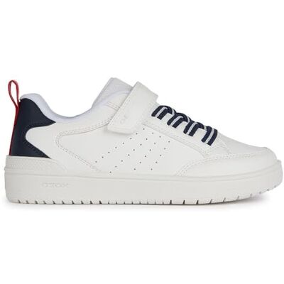 Geox J Washiba Boy A Baskets pour garçon, Blanc/Bleu marine, 32 EU Geox J Washiba Boy A Baskets pour garçon, Blanc/Bleu marine, 32 EU