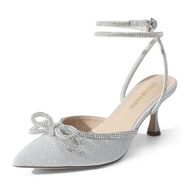 DREAM PAIRS Escarpins à bout fermé pour femmes, Argenté., 37.5 EU DREAM PAIRS Escarpins à bout fermé pour femmes, Argenté., 37.5 EU