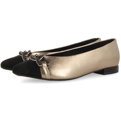 GIOSEPPO Ballerines métallisées en cuir DAVINDE, Plomb, 36 EU GIOSEPPO Ballerines métallisées en cuir DAVINDE, Plomb, 36 EU