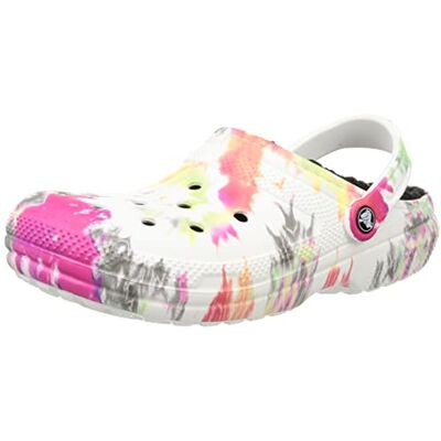 Crocs Classic Lined Tie-dye Clog Mixte Sabot, Blotched Tie Dye, 34 EU Crocs Classic Lined Tie-dye Clog Mixte Sabot, Blotched Tie Dye, 34 EU