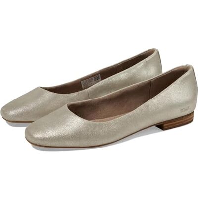 TOMS Ballerines plates Briella pour femme, Daim métallisé champagne, 37 EU TOMS Ballerines plates Briella pour femme, Daim métallisé champagne, 37 EU