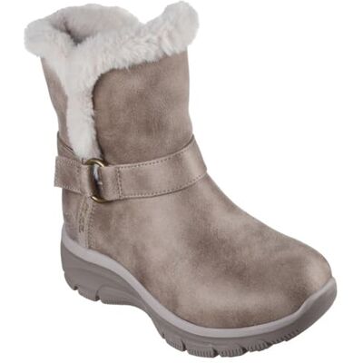 Skechers Bottines Easy Going Dreamers Move pour femme, Bordure à boucle en microcuir taupe foncé, 38 EU Skechers Bottines Easy Going Dreamers Move pour femme, Bordure à boucle en microcuir taupe foncé, 38 EU