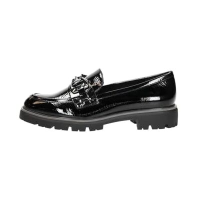 MARCO TOZZI Mocassins pour femme sans talon végétalien avec boucle, Imprimé noir, 39 EU MARCO TOZZI Mocassins pour femme sans talon végétalien avec boucle, Imprimé noir, 39 EU