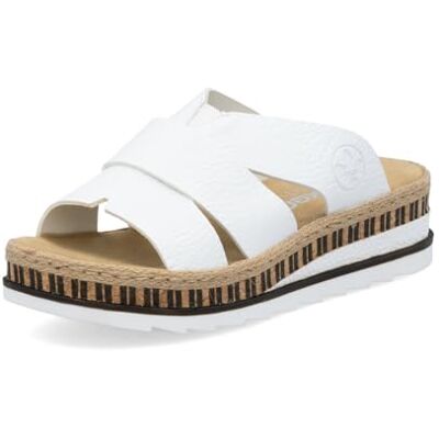 Rieker Mules pour femme V7989, Blanc 80, 42 EU étroit Rieker Mules pour femme V7989, Blanc 80, 42 EU étroit