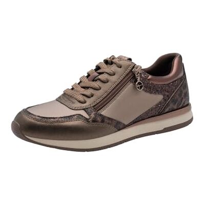 Tamaris Baskets basses plates pour femme, marron (Taupe Glam), 41 Tamaris Baskets basses plates pour femme, marron (Taupe Glam), 41