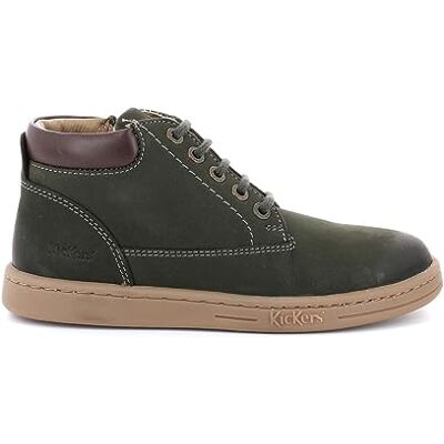 Kickers Tackland, Bottes & Bottines Mixte Enfant, Kaki, 18 EU Kickers Tackland, Bottes & Bottines Mixte Enfant, Kaki, 18 EU