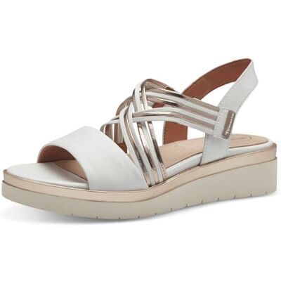 Tamaris Femme 8-88707-42 Sandale compensée, Blanc Or Rose, 37 EU Large Tamaris Femme 8-88707-42 Sandale compensée, Blanc Or Rose, 37 EU Large