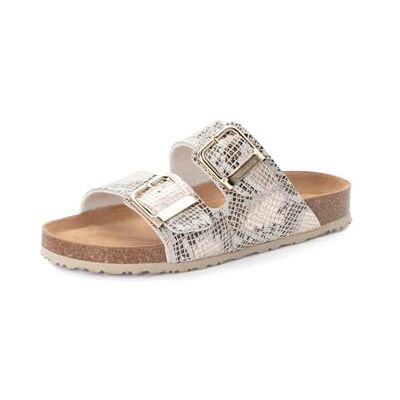 Tamaris Mules plates pour femme, Beige serpent, 43 EU Tamaris Mules plates pour femme, Beige serpent, 43 EU
