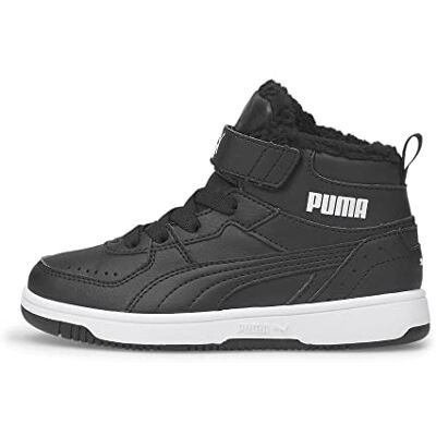 PUMA Baskets Rebound Joy Fur PS pour fille, Noir /Blanc , 32 EU PUMA Baskets Rebound Joy Fur PS pour fille, Noir /Blanc , 32 EU