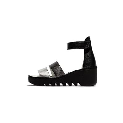 Fly London Sandales BONO290FLY pour femme, argent/graphite/noir, pointure 39 EU, Argenté, graphite, noir, 36 EU Fly London Sandales BONO290FLY pour femme, argent/graphite/noir, pointure 39 EU, Argenté, graphite, noir, 36 EU