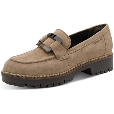 Tamaris Mocassins plats pour femme, beige (taupe), 40 Tamaris Mocassins plats pour femme, beige (taupe), 40
