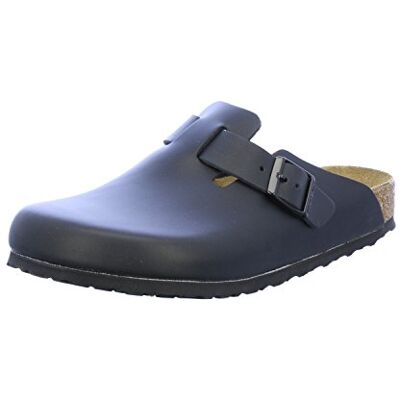 Birkenstock Sabots classiques Boston en cuir unisexe pour adulte, Noir, 47 EU étroit Birkenstock Sabots classiques Boston en cuir unisexe pour adulte, Noir, 47 EU étroit