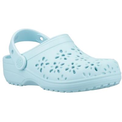 Crocs Sabots classiques unisexes pour enfant avec motif floral découpé, bleu-vert, 32/33 EU Crocs Sabots classiques unisexes pour enfant avec motif floral découpé, bleu-vert, 32/33 EU