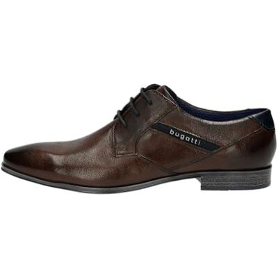 bugatti Homme Chaussure basse business en cuir de haute qualité, derby au design minimaliste, Brun, 44 EU bugatti Homme Chaussure basse business en cuir de haute qualité, derby au design minimaliste, Brun, 44 EU