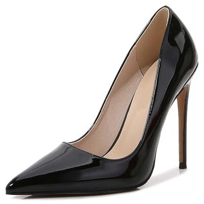 HIKKWXVN Escarpins à Talons Hauts fermés à Bout Pointu pour Femmes, Chaussures de Mariage à Talons Aiguilles de 4,72 Pouces, Chaussures de Demoiselle d'honneur de mariée de Grande Taille, Black Noir, 37 EU HIKKWXVN Escarpins à Talons Hauts fermés à Bout Pointu pour Femmes, Chaussures de Mariage à Talons Aiguilles de 4,72 Pouces, Chaussures de Demoiselle d'honneur de mariée de Grande Taille, Black Noir, 37 EU