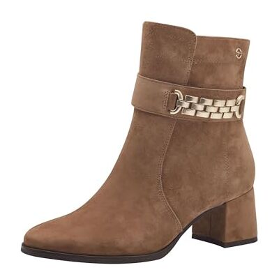 Tamaris Comfort Bottines élégantes pour femme avec talon en cuir, marron clair, 36 EU Tamaris Comfort Bottines élégantes pour femme avec talon en cuir, marron clair, 36 EU