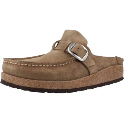 Birkenstock BUCKLEY 1019490 gris taupe babouche sabot femme boucle type mocassin daim Birkenstock BUCKLEY 1019490 gris taupe babouche sabot femme boucle type mocassin daim