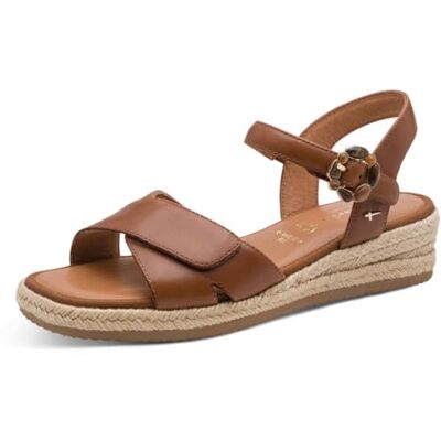 Tamaris Sandales compensées confortables pour femme Multiréglables NUT Nappa 37 EU Tamaris Sandales compensées confortables pour femme Multiréglables NUT Nappa 37 EU