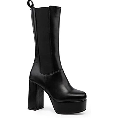 LAMODA Wipe Out Chunky Platform Ankle Boots, EU 41, Black Pu, 41 EU LAMODA Wipe Out Chunky Platform Ankle Boots, EU 41, Black Pu, 41 EU