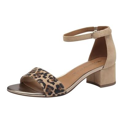 Tamaris Sandales à talon bloc pour femme, Léopard Comb, 40 EU Tamaris Sandales à talon bloc pour femme, Léopard Comb, 40 EU